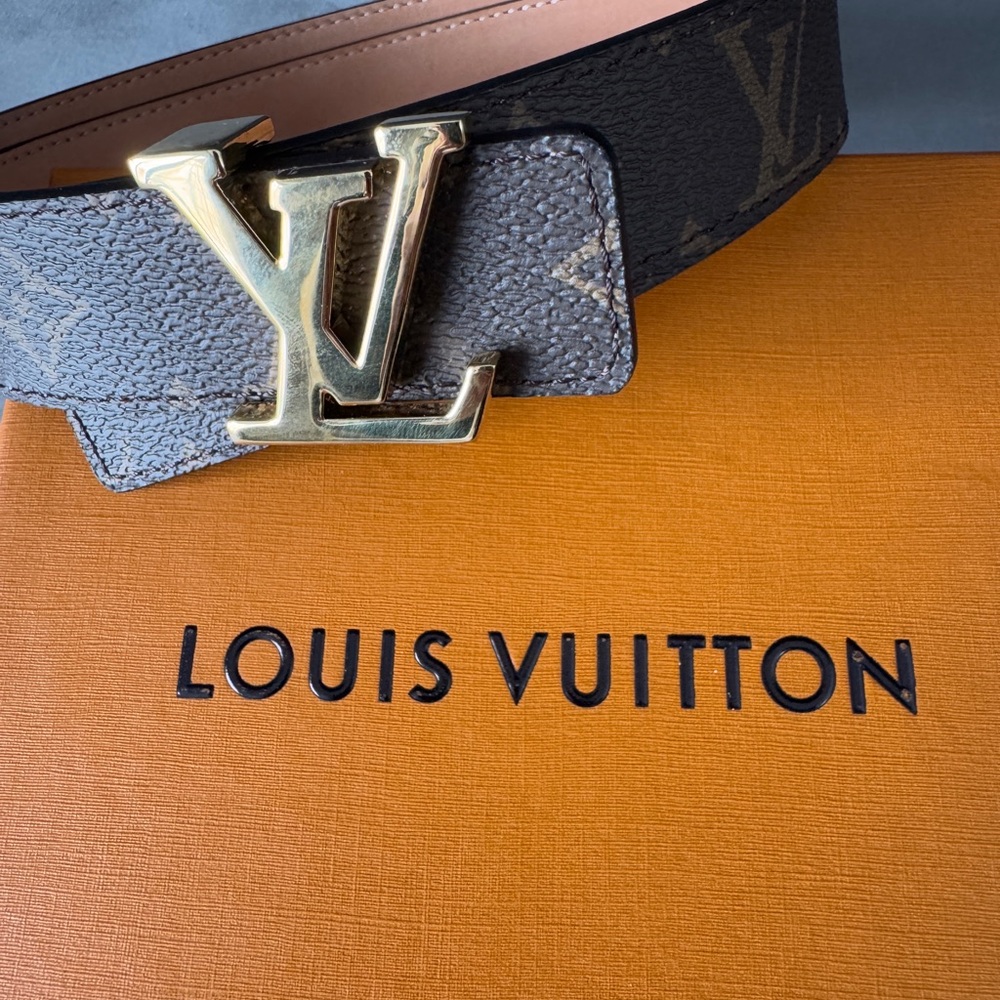 Louis Vuitton Monogram Belt with Gold Buckle